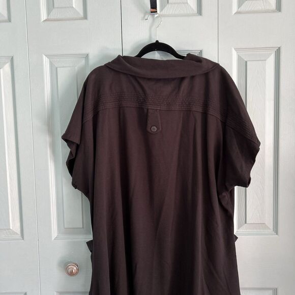 Focus Casual Life Womens Button Front Collared Tunic Top XL Black - Picture 10 of 12